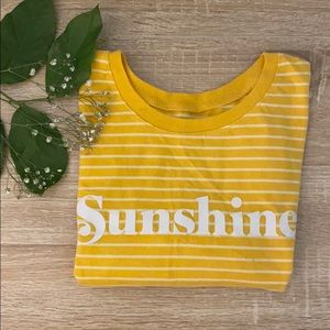 Adorable Yellow “Sunshine” T-shirt w Stripes